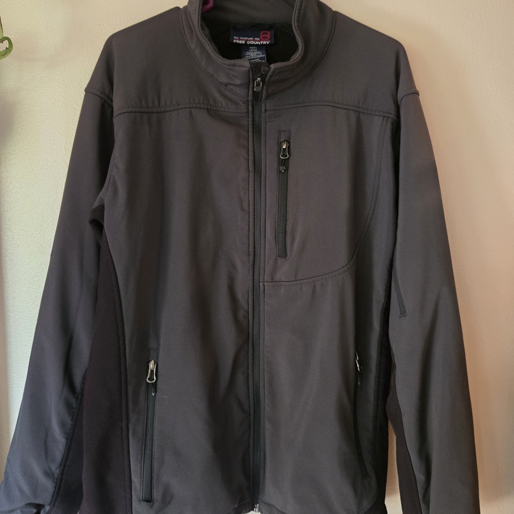 Free County Men's Gray Softshell Waterproof Jacket Size Large